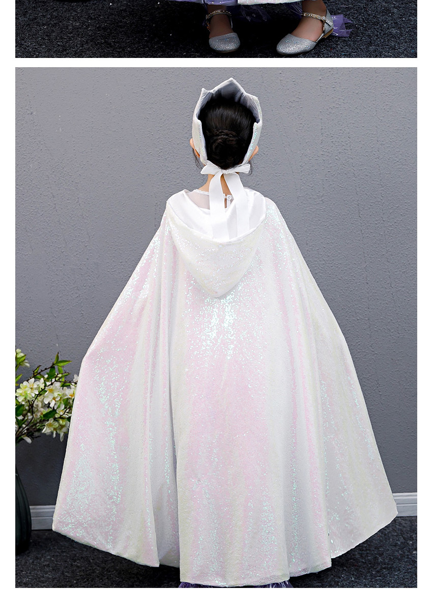 Fashion Silver-cloak Tether Strap Childrens Mesh Cloak Hooded Cloak Crown Magic Wand,Kids Clothing