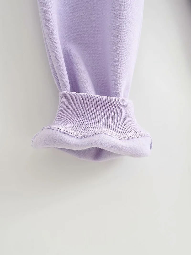 Fashion Purple Loose Tie Solid Color Trousers,Pants
