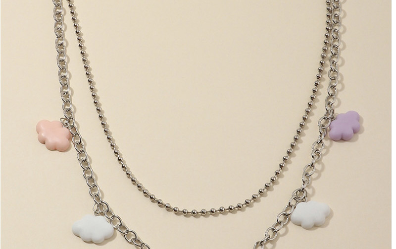 Fashion Silver Color Cloud Resin Contrasting Color Alloy Pendant Waist Chain,Waist Chain