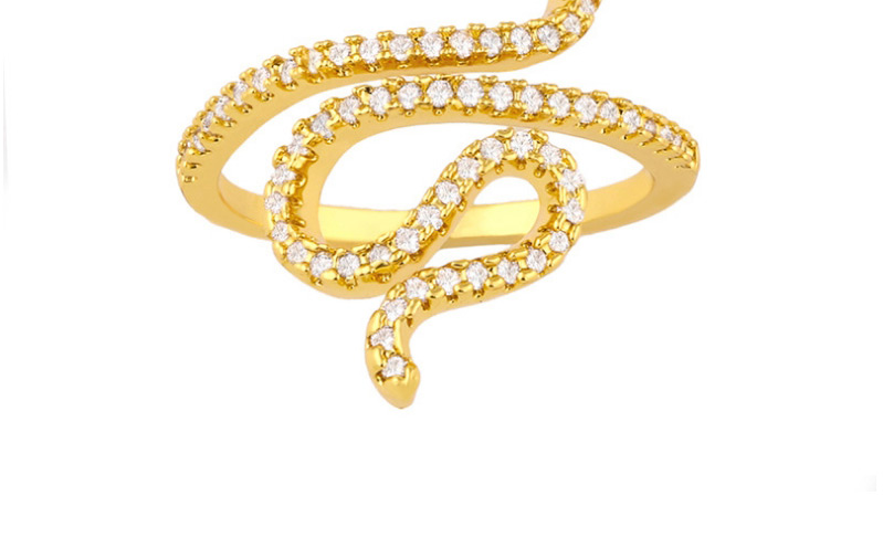 Fashion Golden Diamond Serpentine Alloy Ring,Rings
