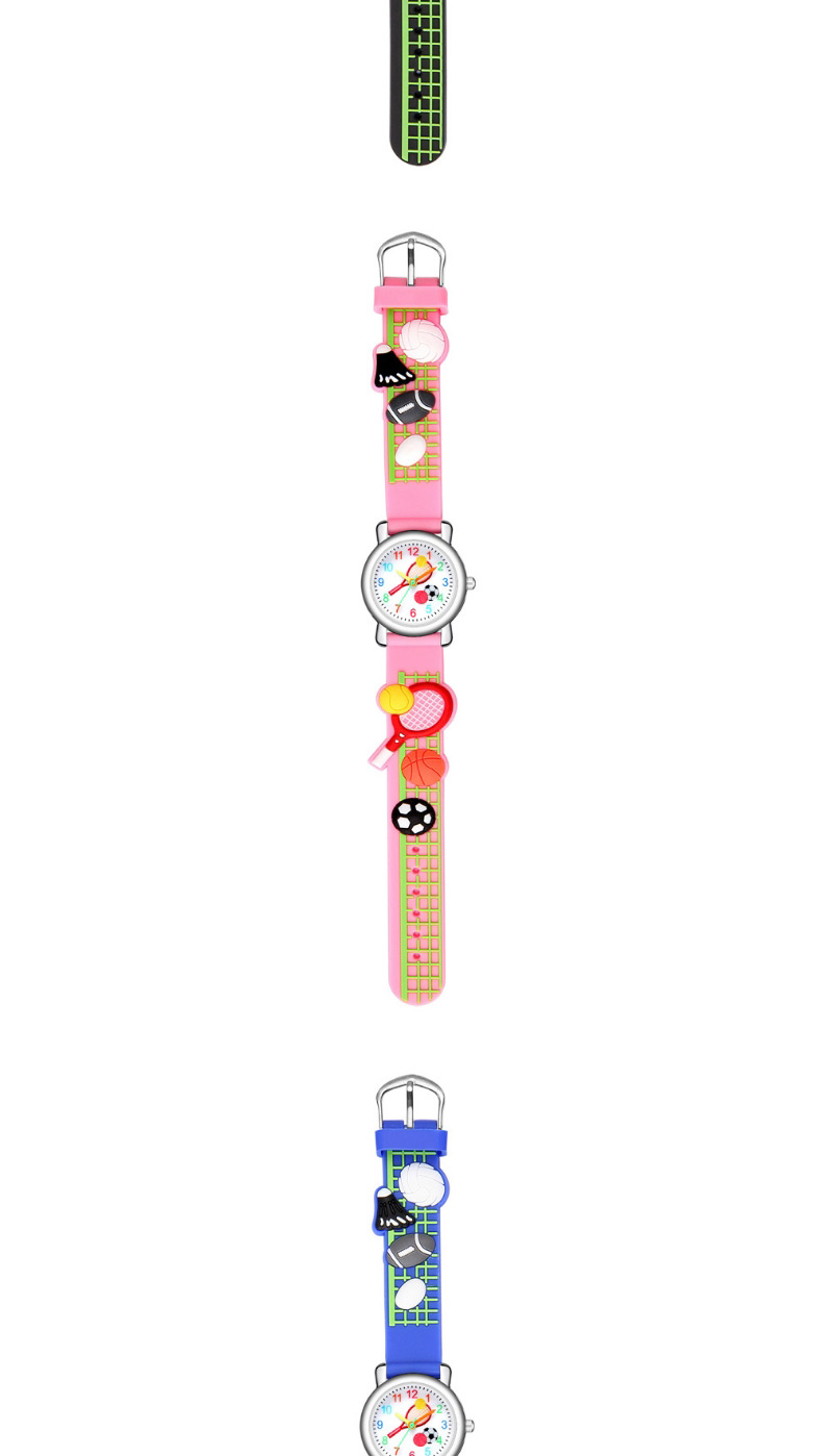 Fashion Rose Red 6d Embossed Tennis Racket Pattern Childrens Sports Watch,Ladies Watches