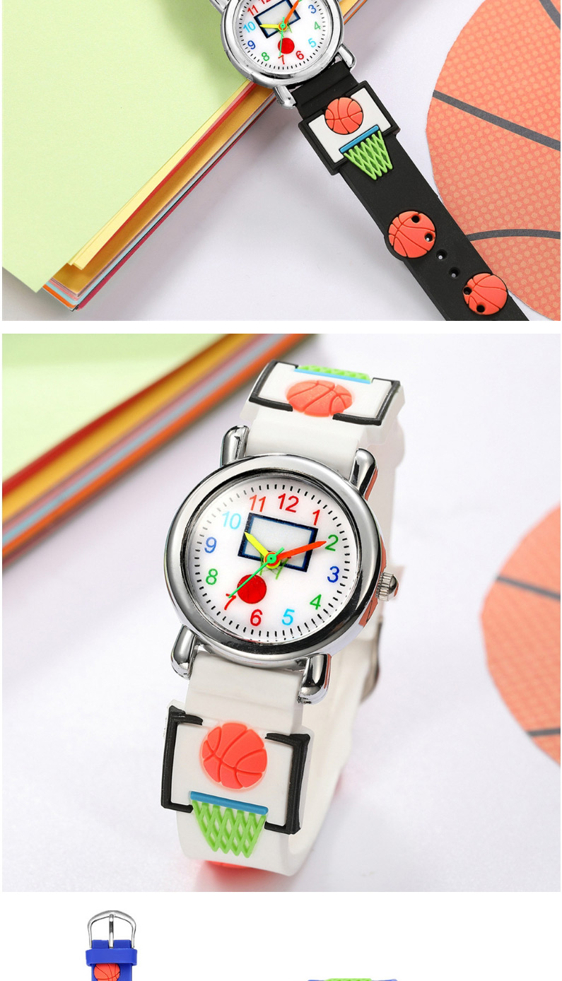 Fashion Black 5d Embossed Basketball Sports Childrens Watch,Ladies Watches