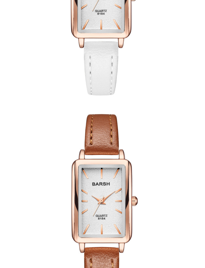 Fashion Brown Belt Brown Surface Rectangular Case Thin Strap Quartz Watch,Ladies Watches