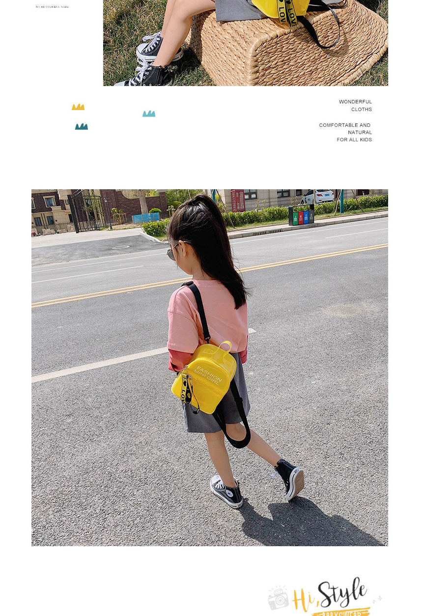 Fashion Yellow Jelly Letter Print Kids Backpack,Backpack
