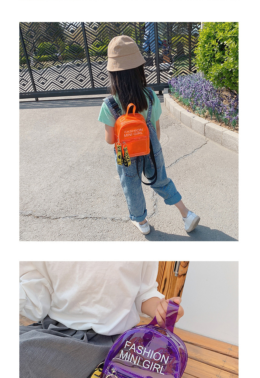 Fashion Orange Jelly Letter Print Kids Backpack,Backpack