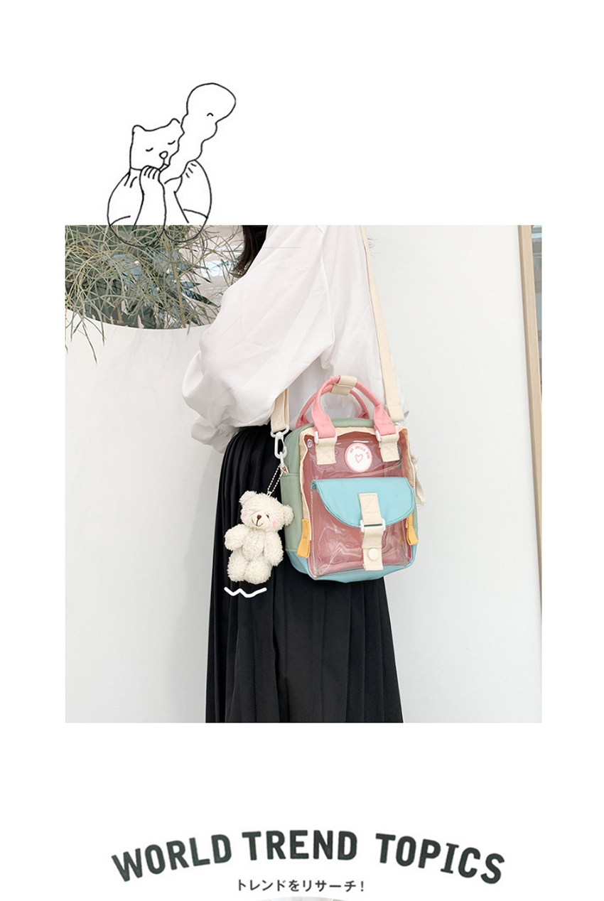 Fashion Color Stitching Transparent Pvc Stitching Contrast Color Childrens Shoulder Messenger Bag,Shoulder bags