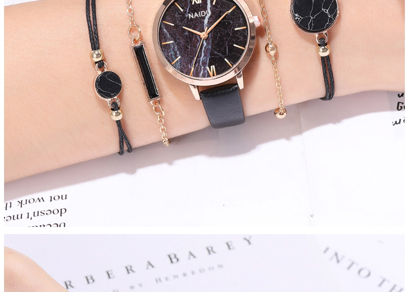 Fashion Blue Surface Marble Surface Pu Thin Belt Quartz Watch,Ladies Watches