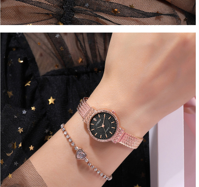 Fashion Blue Waterproof Strap Quartz Bracelet Watch With Chain Subdial,Ladies Watches
