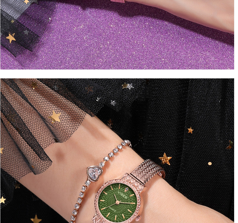 Fashion Black Waterproof Strap Quartz Bracelet Watch With Chain Subdial,Ladies Watches