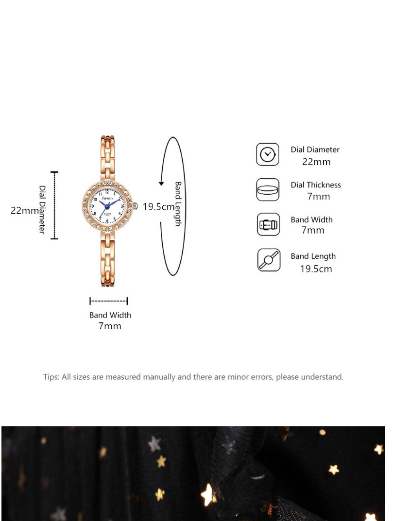 Fashion Rose Gold Noodles Thin Strap Diamond Digital Face Bracelet Watch,Ladies Watches