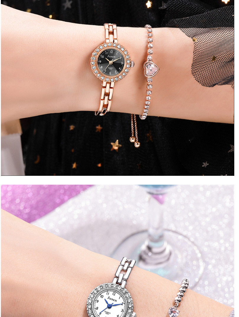 Fashion Silver With Black Face Thin Strap Diamond Digital Face Bracelet Watch,Ladies Watches