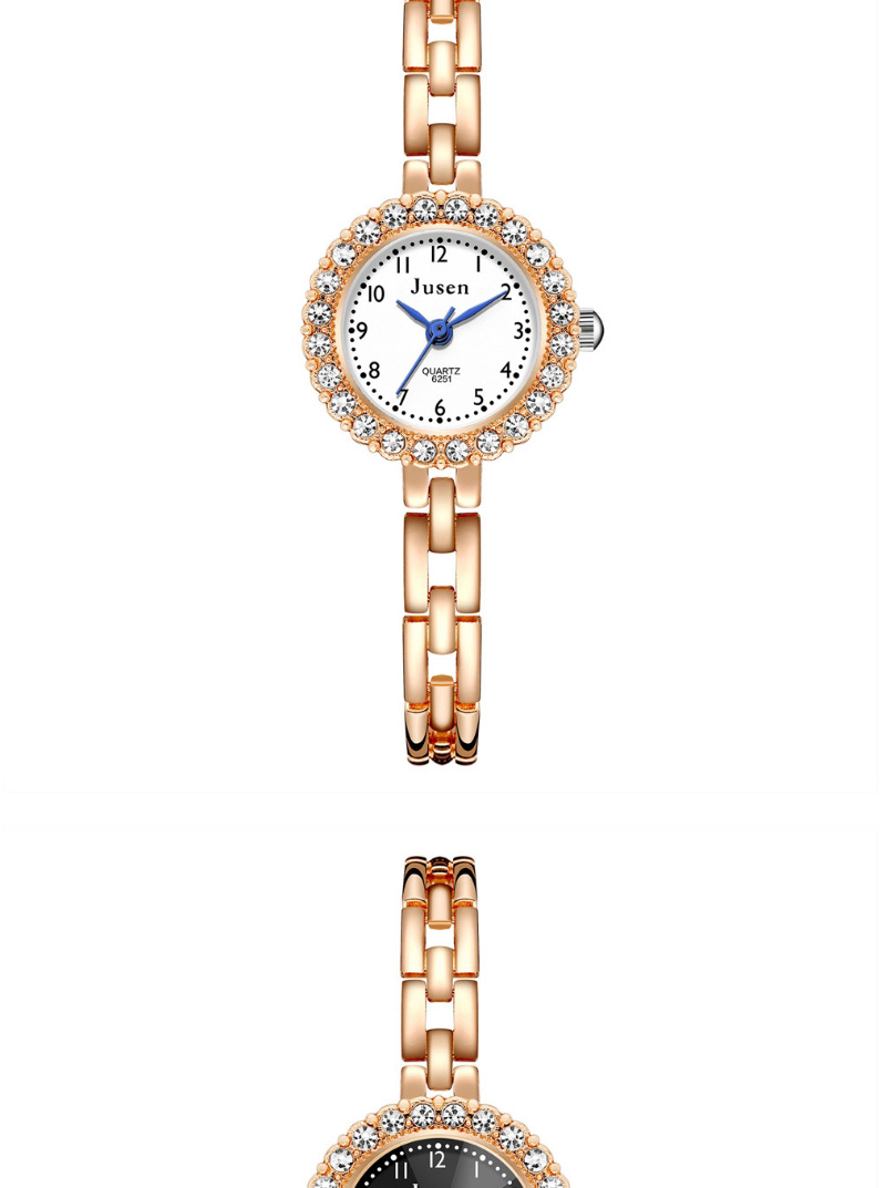 Fashion Rose Gold Black Surface Thin Strap Diamond Digital Face Bracelet Watch,Ladies Watches