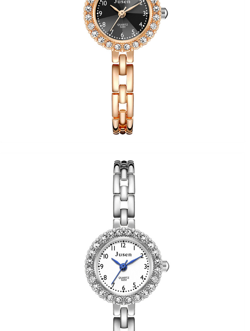 Fashion Rose Gold Black Surface Thin Strap Diamond Digital Face Bracelet Watch,Ladies Watches
