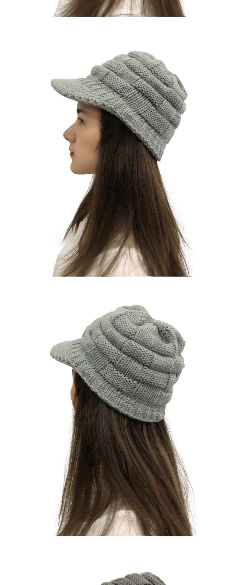 Fashion Dark Gray Knitted Hollow Wool Cap,Knitting Wool Hats