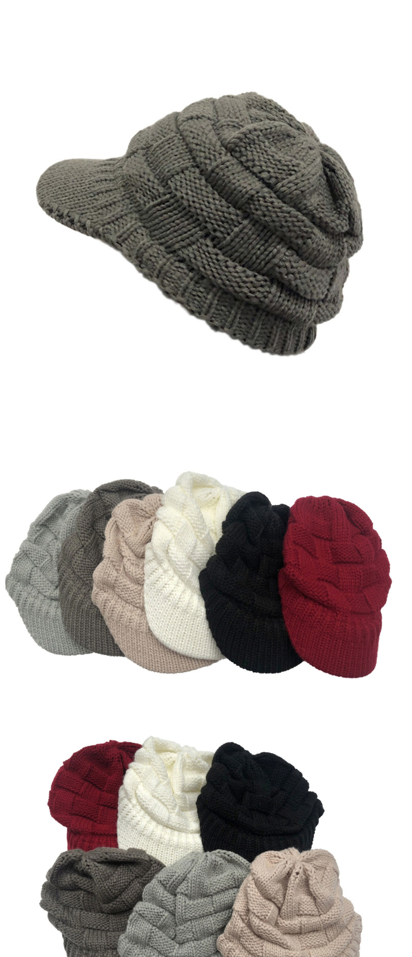 Fashion Dark Gray Knitted Hollow Wool Cap,Knitting Wool Hats