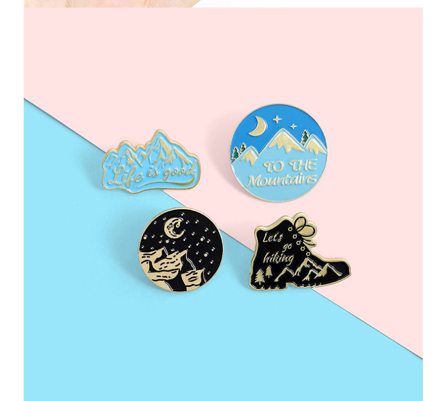 Fashion Shoes Trekking Mountain Adventure Dripping Alloy Round Brooch,Korean Brooches