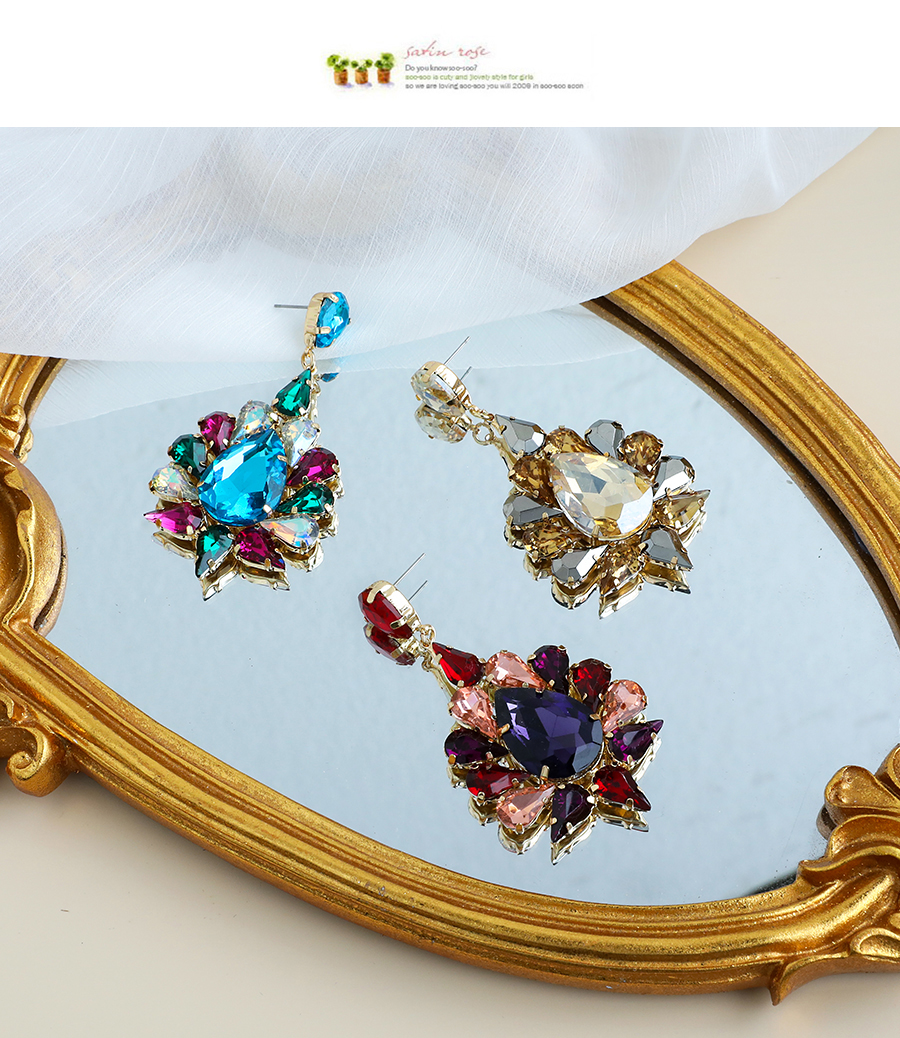 Fashion Color Alloy Diamond Earrings,Drop Earrings