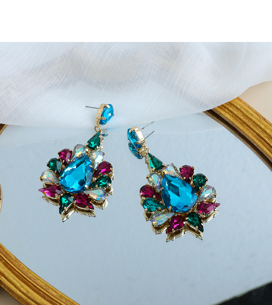 Fashion Purple Alloy Diamond Earrings,Drop Earrings