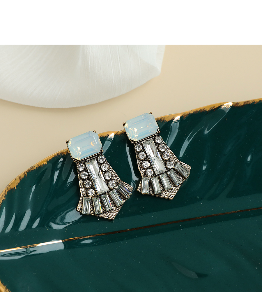 Fashion Blue Alloy Diamond Earrings,Stud Earrings