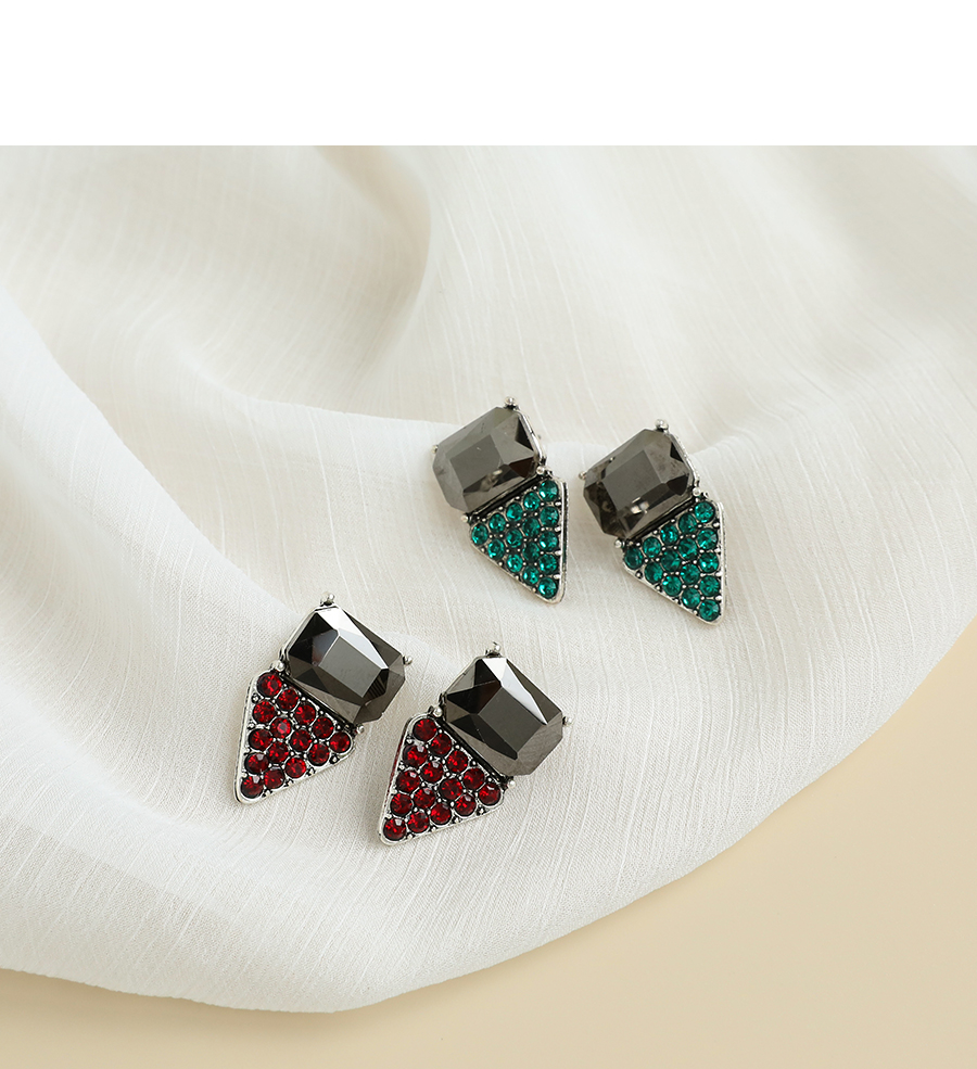 Fashion Red Alloy Diamond Earrings,Stud Earrings