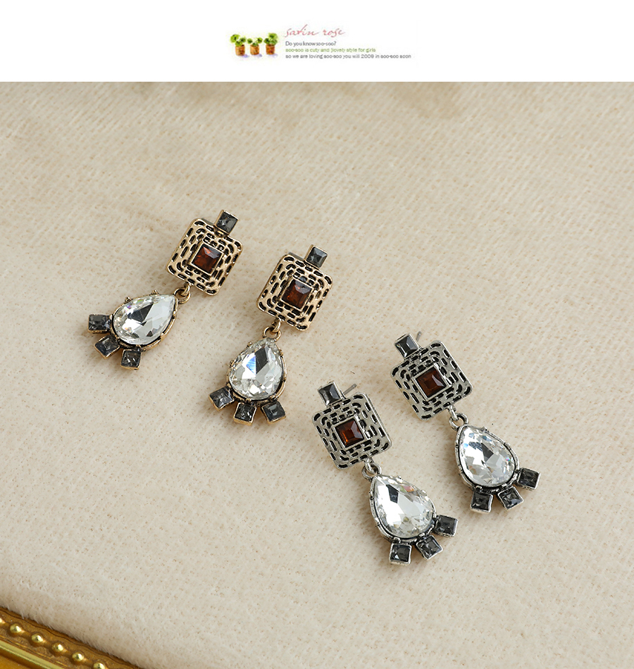 Fashion Silver Color Alloy Diamond Earrings,Drop Earrings