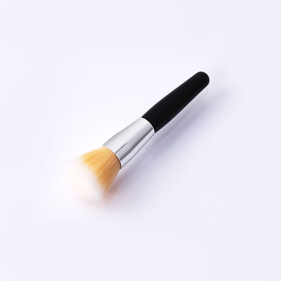 Fashion Single-all Black-deep Powder-loose Powder Color Makeup Brush With Wooden Handle And Aluminum Tube Nylon Hair,Beauty tools