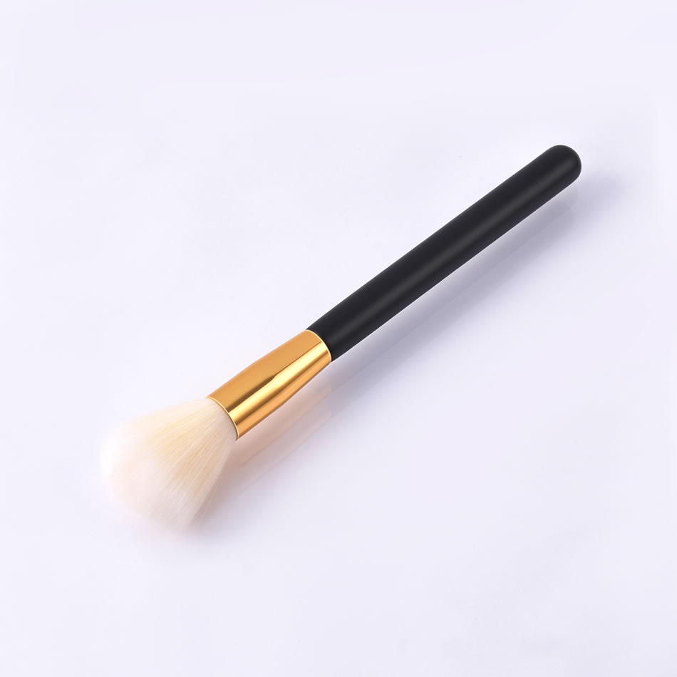 Fashion Single-black Silver-flame Color Makeup Brush With Wooden Handle And Aluminum Tube Nylon Hair,Beauty tools