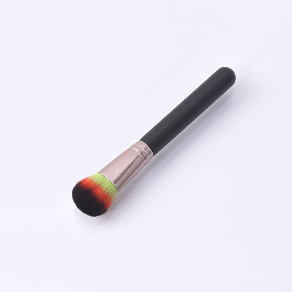 Fashion Single Branch-burgundy-big Fan Color Makeup Brush With Wooden Handle And Aluminum Tube Nylon Hair,Beauty tools