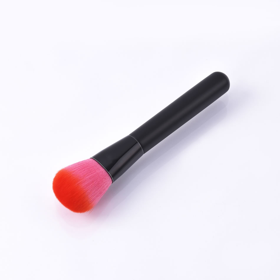 Fashion Single Branch-leaf-red Black-flame Color Makeup Brush With Wooden Handle And Aluminum Tube Nylon Hair,Beauty tools