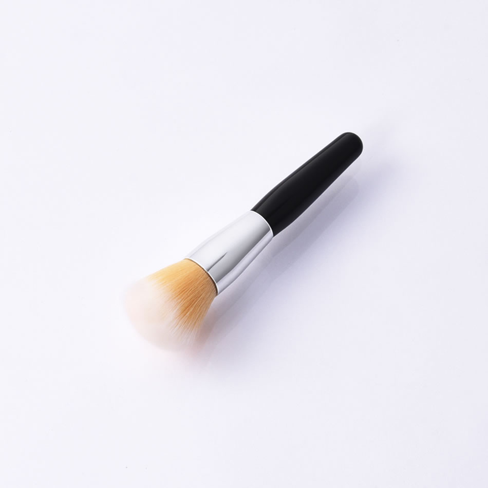 Fashion Single-black Gold-yellow White-loose Powder Color Makeup Brush With Wooden Handle And Aluminum Tube Nylon Hair,Beauty tools