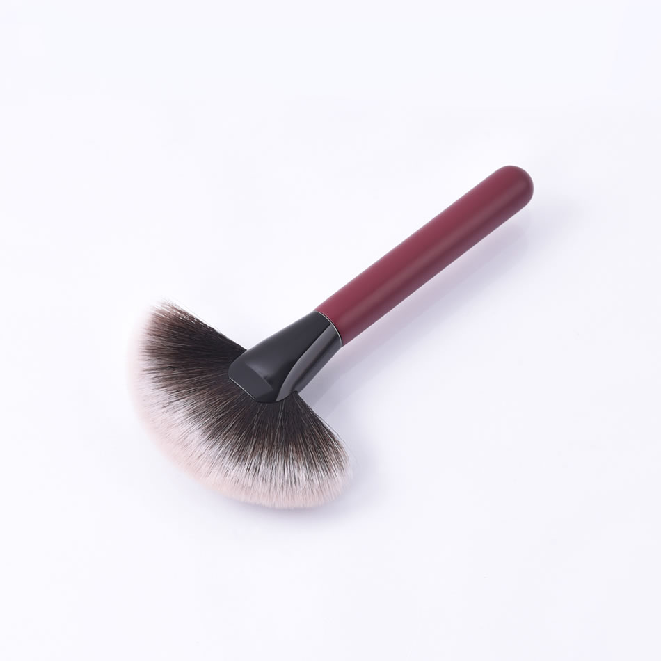 Fashion Single-black Coffee-loose Powder Color Makeup Brush With Wooden Handle And Aluminum Tube Nylon Hair,Beauty tools