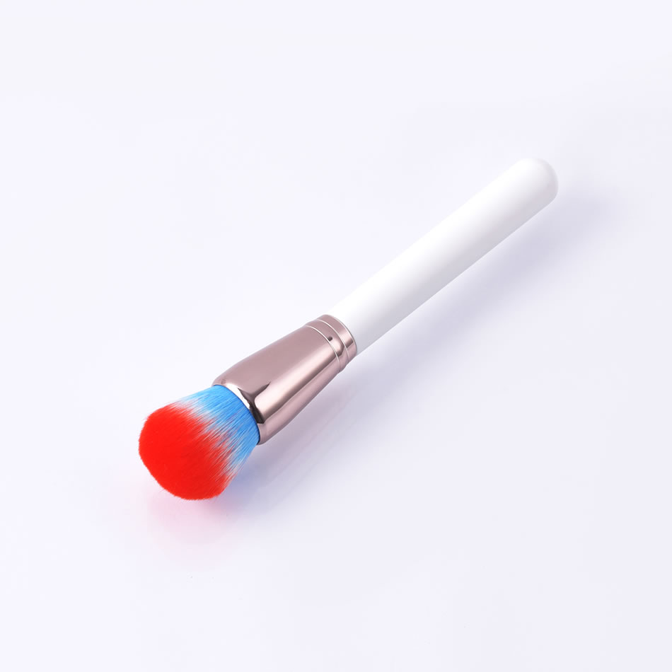 Fashion Single-white Coffee-blue Red-loose Powder Color Makeup Brush With Wooden Handle And Aluminum Tube Nylon Hair,Beauty tools