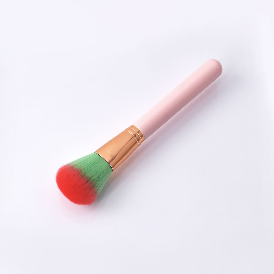 Fashion Single-powder Gold-pressure Tube-loose Powder Color Makeup Brush With Wooden Handle And Aluminum Tube Nylon Hair,Beauty tools