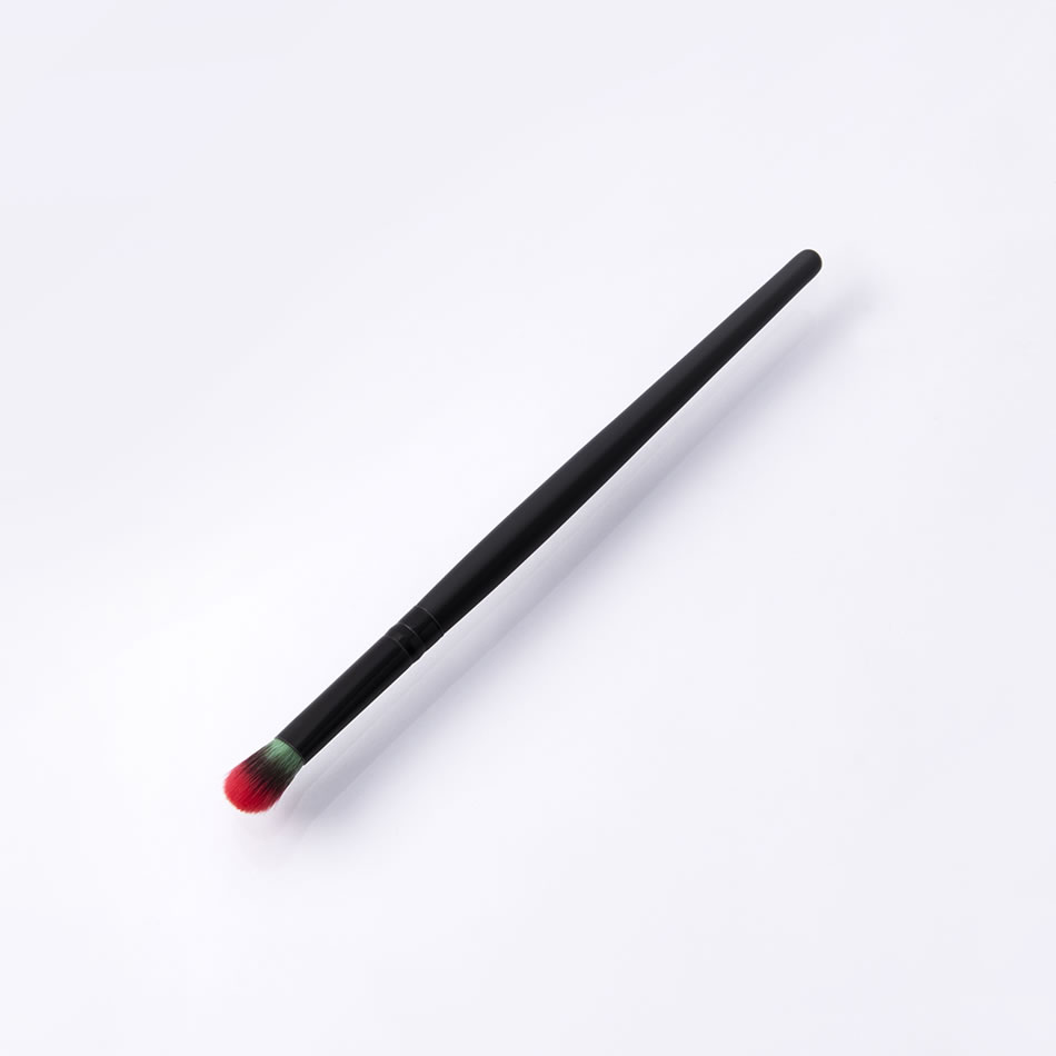 Fashion Single-black-green Red-round Head Color Makeup Brush With Wooden Handle And Aluminum Tube Nylon Hair,Beauty tools