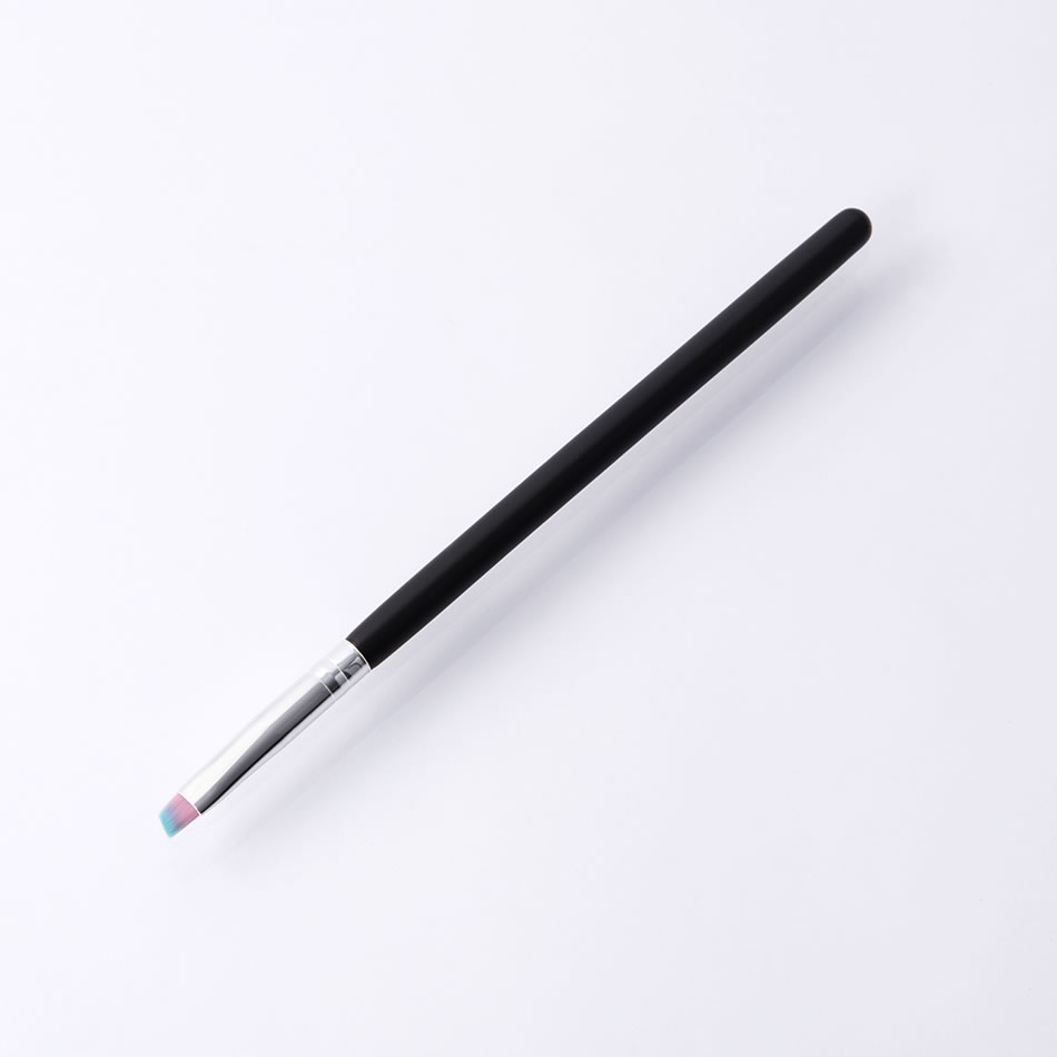 Fashion Single-black Black-double Head-eye Shadow Color Makeup Brush With Wooden Handle And Aluminum Tube Nylon Hair,Beauty tools