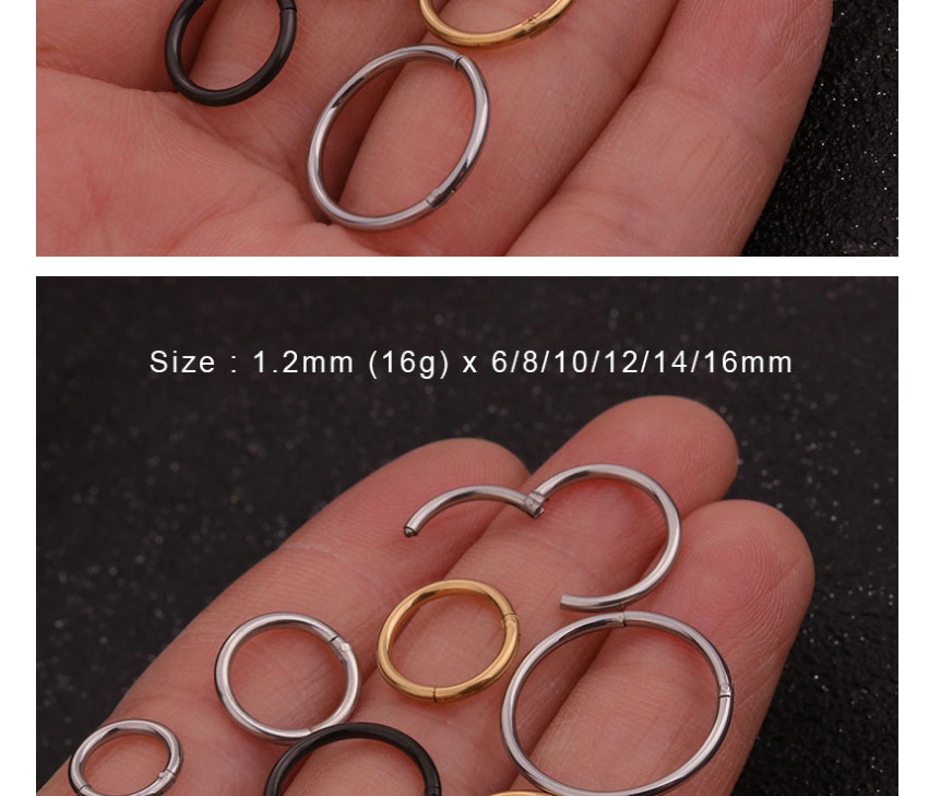Fashion Gold Color Coloren Stainless Steel Open Ring Round Nose Ring (1 Price),Nose Rings & Studs