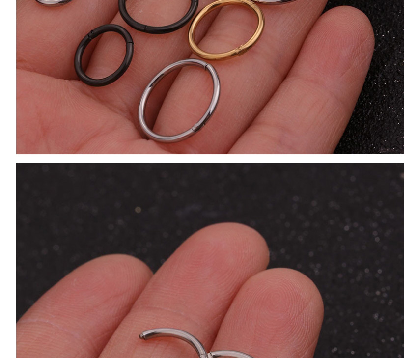 Fashion Steel Color Stainless Steel Open Ring Round Nose Ring (1 Price),Nose Rings & Studs