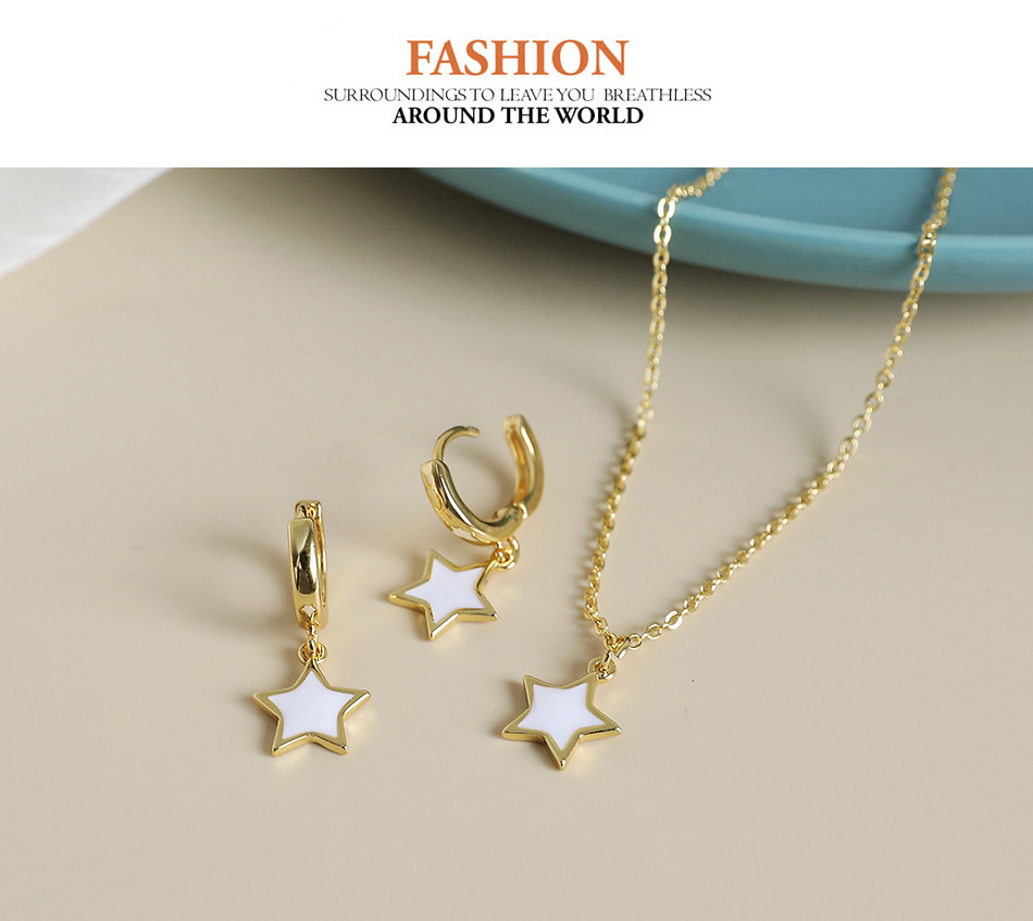 Fashion Gold Color Copper Five-pointed Star Earrings,Earrings
