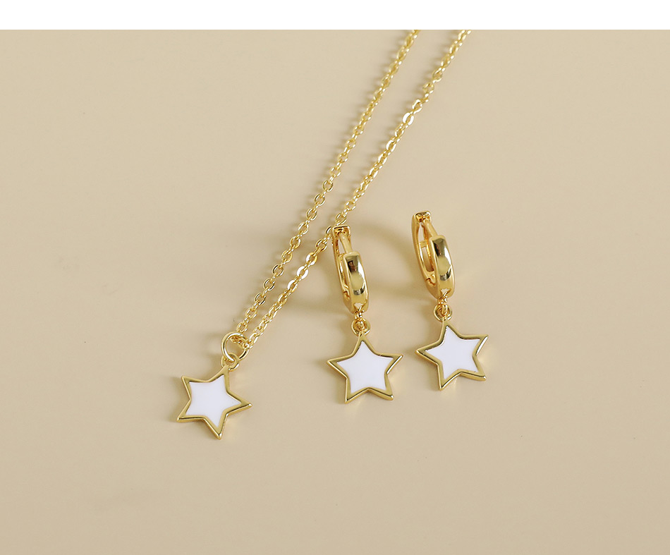 Fashion Gold Color Copper Five-pointed Star Necklace,Necklaces