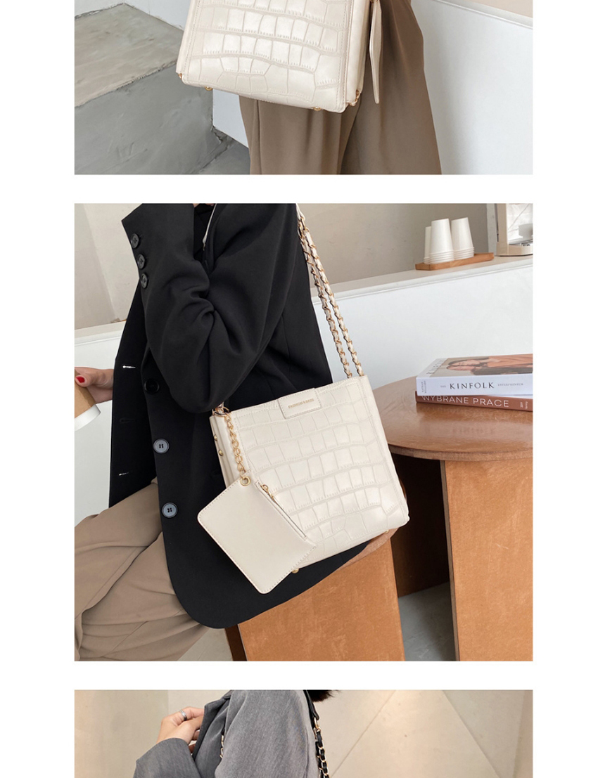 Fashion Khaki Stone Pattern Chain Solid Color One-shoulder Mother And Daughter Bag,Messenger bags
