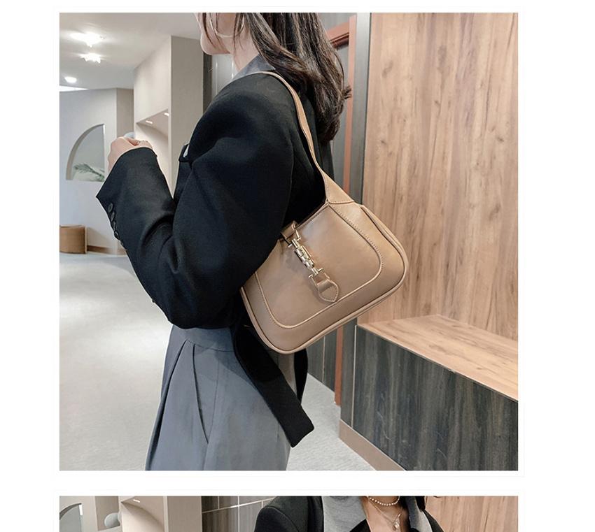 Fashion Black Lock Stitching Solid Color Shoulder Bag,Messenger bags