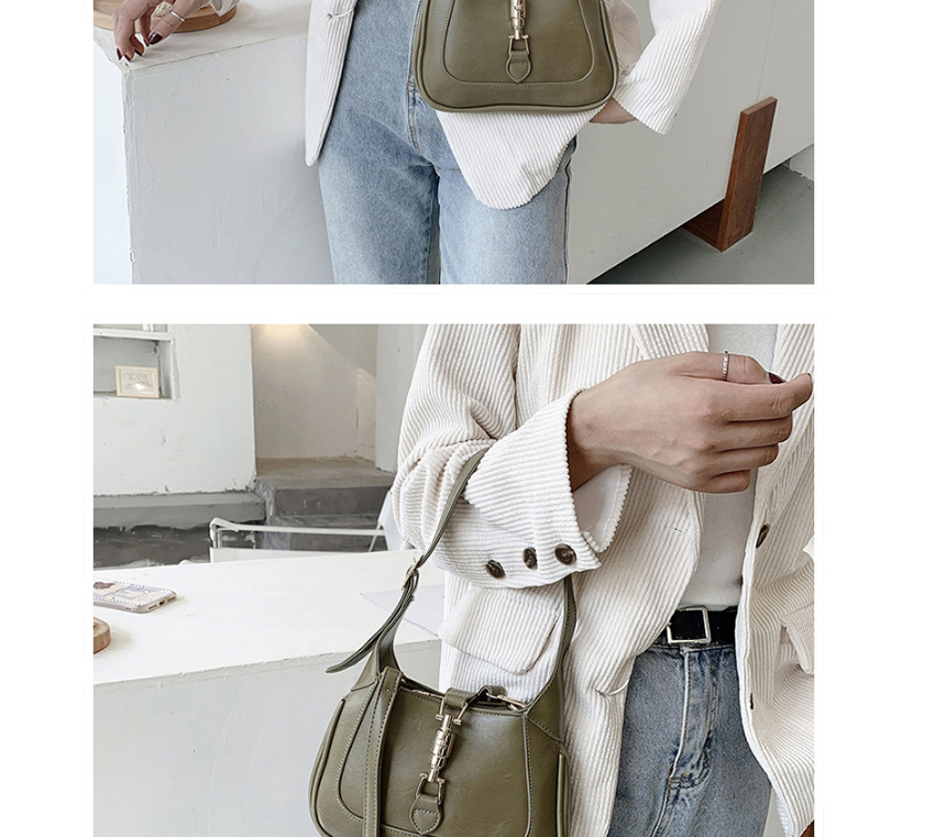 Fashion Khaki Lock Stitching Solid Color Shoulder Bag,Messenger bags