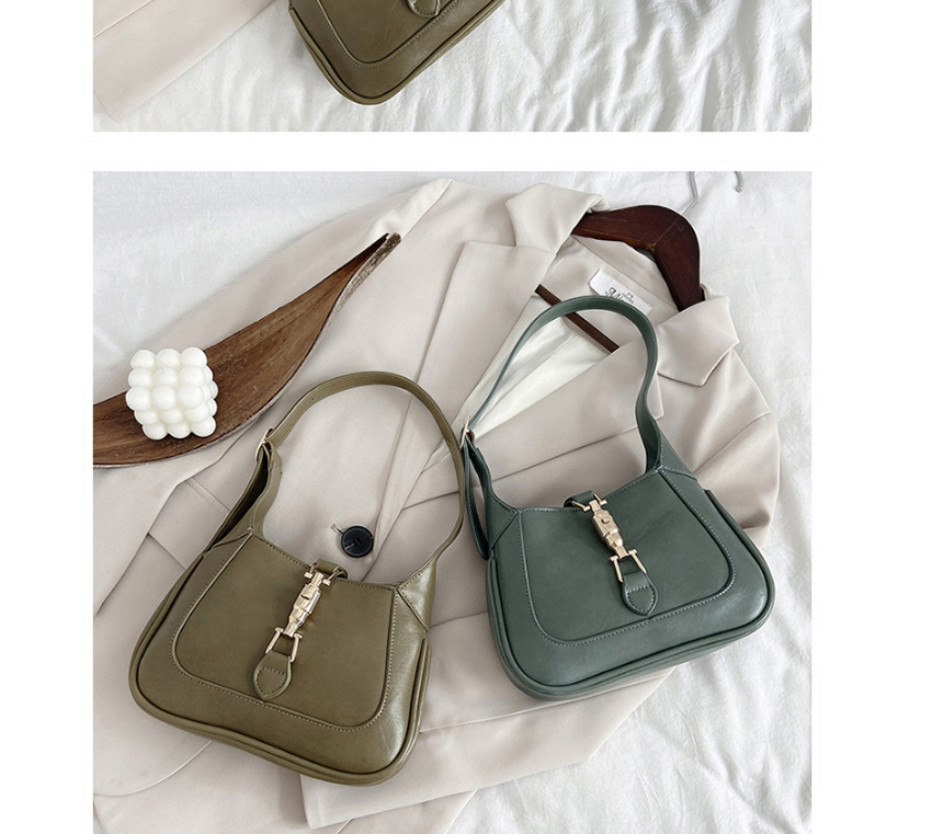 Fashion Khaki Lock Stitching Solid Color Shoulder Bag,Messenger bags