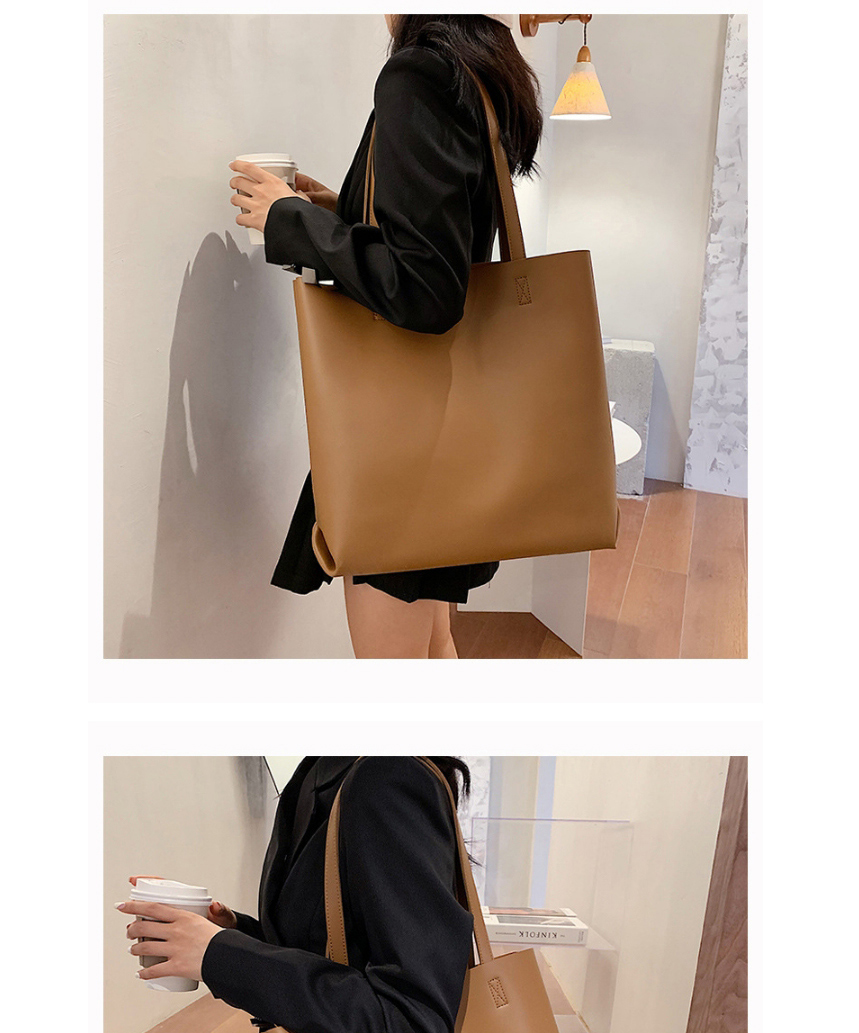 Fashion Brown Large Capacity Solid Color Picture Mother Shoulder Bag,Messenger bags