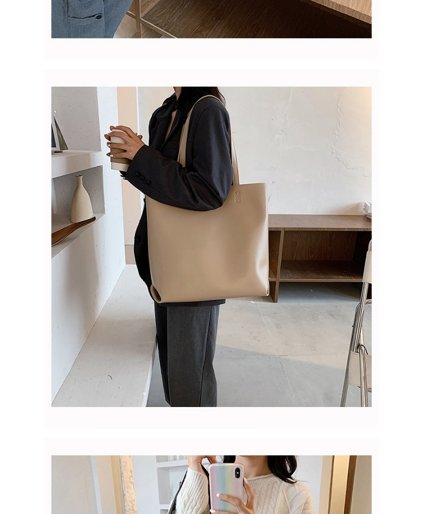 Fashion Khaki Large Capacity Solid Color Picture Mother Shoulder Bag,Messenger bags