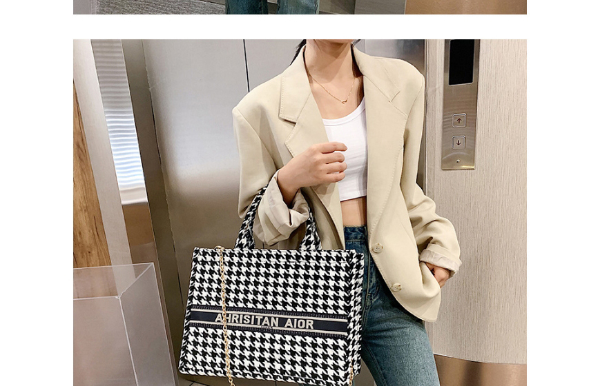 Fashion Small Blue Check Chain Print Shoulder Bag,Messenger bags