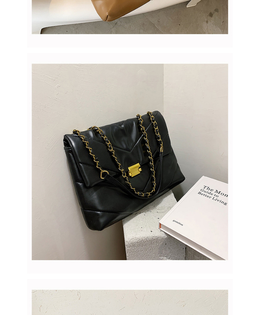 Fashion Light Grey Stitching Chain Lock Diagonal Shoulder Bag,Messenger bags