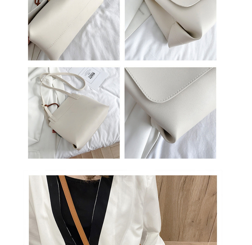 Fashion White Large-capacity Stitching Flower Diagonal Shoulder Bag,Messenger bags