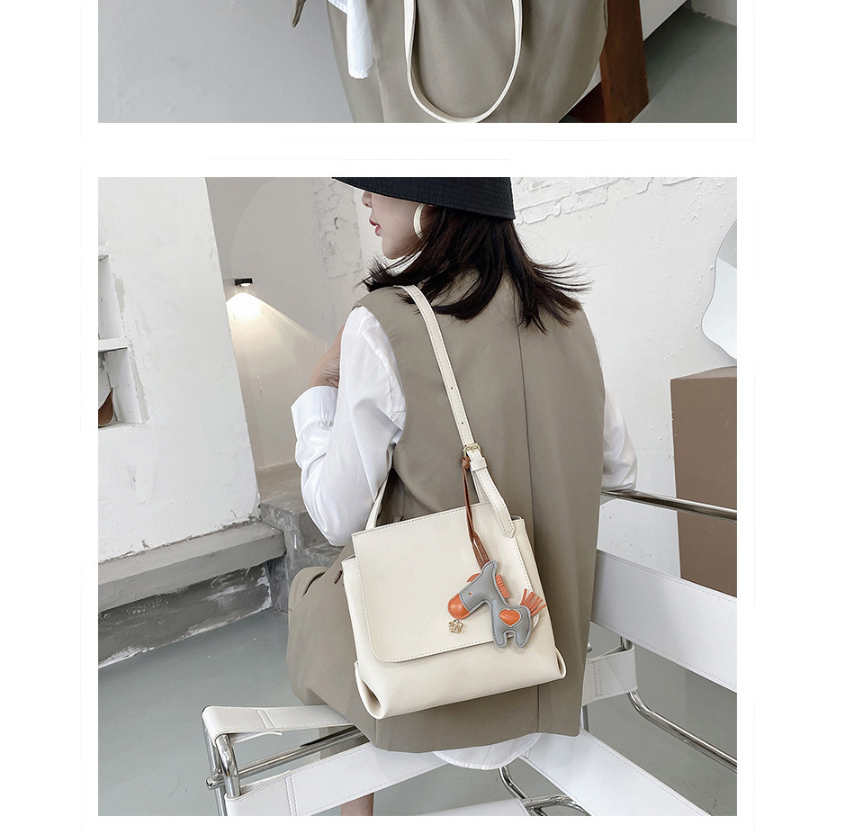 Fashion Black Large-capacity Stitching Flower Diagonal Shoulder Bag,Messenger bags
