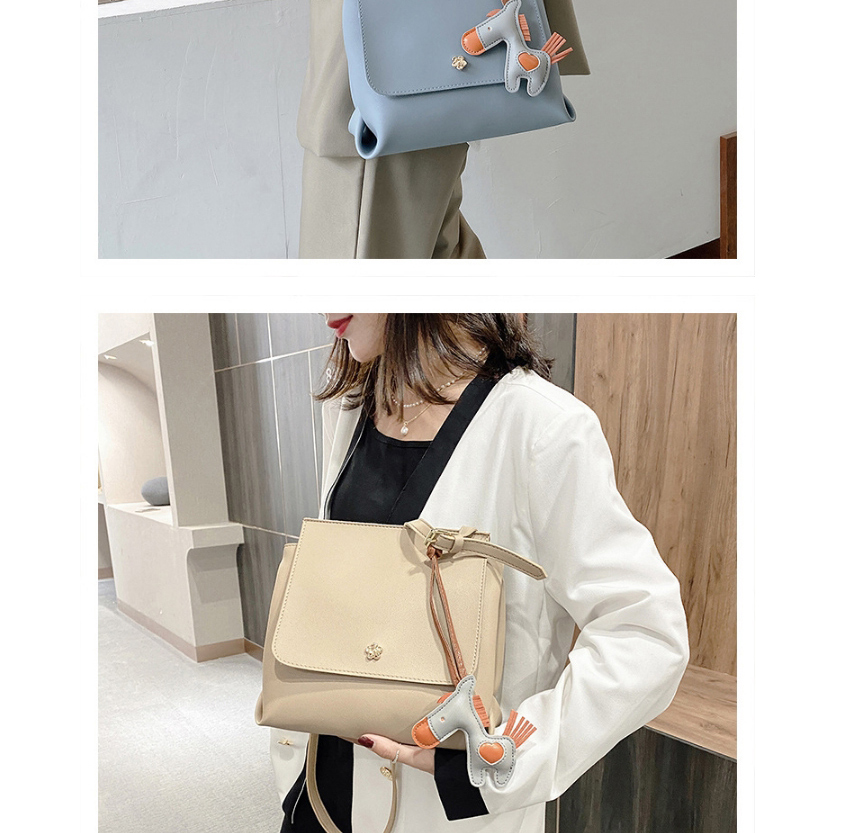Fashion Blue Large-capacity Stitching Flower Diagonal Shoulder Bag,Messenger bags